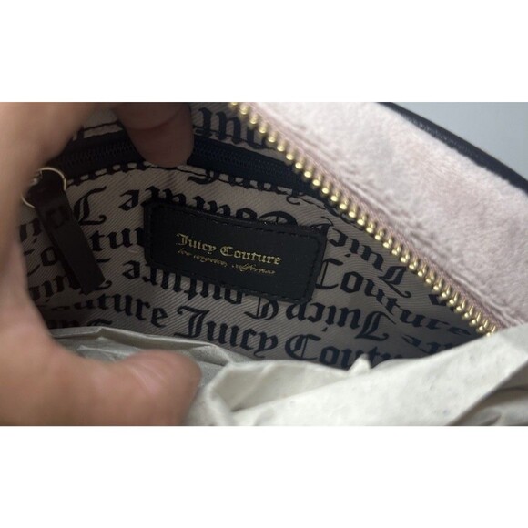 Juicy Couture Viral Juicy For All Crossbody Bag Pink Black Charm Purse Velour NW - Picture 9 of 11